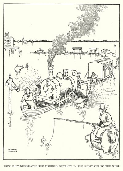 W Heath Robinson 为铁路 Ribaldry 绘制的插图（石版画） 作者 威廉·希思·罗宾逊