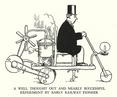 罗宾逊（W Heath Robinson）为《铁道兵》绘制的插图（平版）。 作者 威廉·希思·罗宾逊