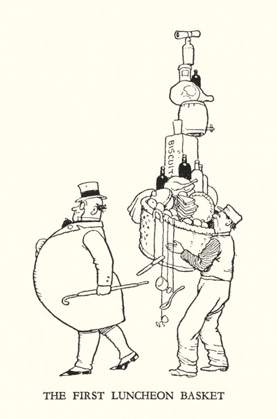 罗宾逊（W Heath Robinson）为《铁道兵》绘制的插图（平版）。 作者 威廉·希思·罗宾逊