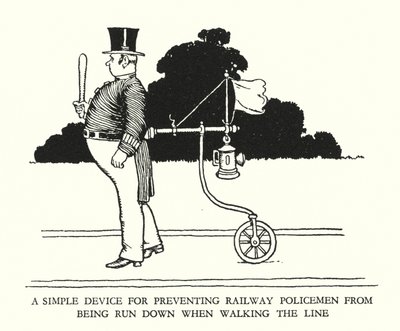 W Heath Robinson 的铁路 Ribaldry 插图（石版画） 作者 威廉·希思·罗宾逊