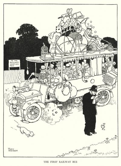 W Heath Robinson 的铁路 Ribaldry 插图（石版画） 作者 威廉·希思·罗宾逊