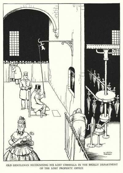 W Heath Robinson 的铁路 Ribaldry 插图（石版画） 作者 威廉·希思·罗宾逊