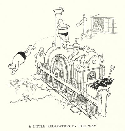 W Heath Robinson 的铁路 Ribaldry 插图（石版画） 作者 威廉·希思·罗宾逊