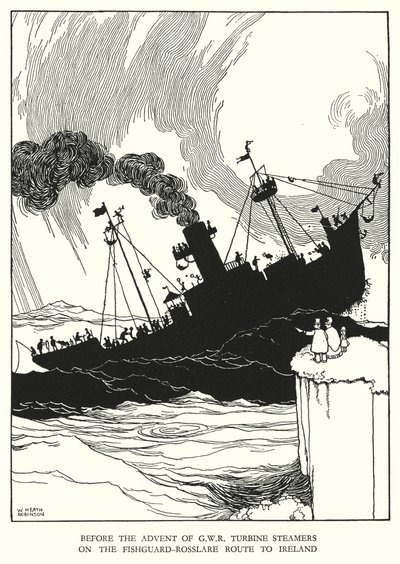 W Heath Robinson 的铁路 Ribaldry 插图（石版画） 作者 威廉·希思·罗宾逊