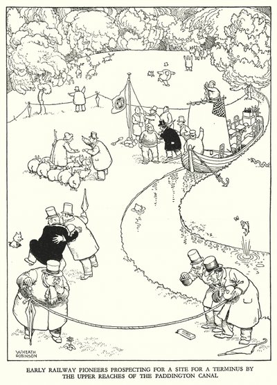 W Heath Robinson 为铁路 Ribaldry 绘制的插图（石版画） 作者 威廉·希思·罗宾逊
