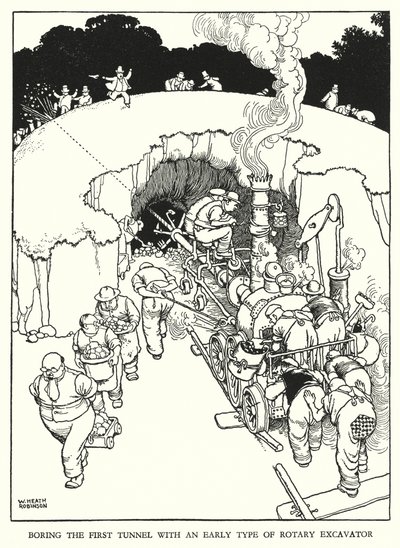 W Heath Robinson 为铁路 Ribaldry 绘制的插图（石版画） 作者 威廉·希思·罗宾逊