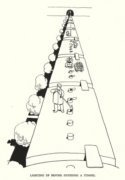 W Heath Robinson 为铁路 Ribaldry 绘制的插图（石版画） 作者 威廉·希思·罗宾逊