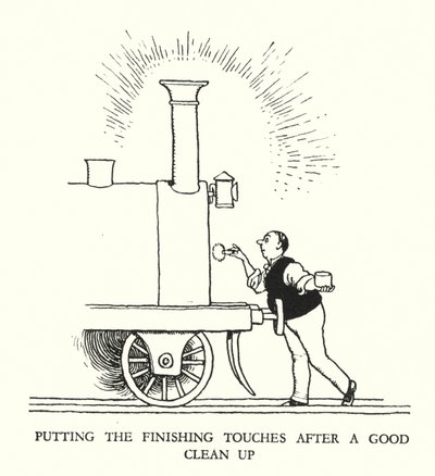 Illustration for Railway Ribaldry by W Heath Robinson (litho) 作者 威廉·希思·罗宾逊