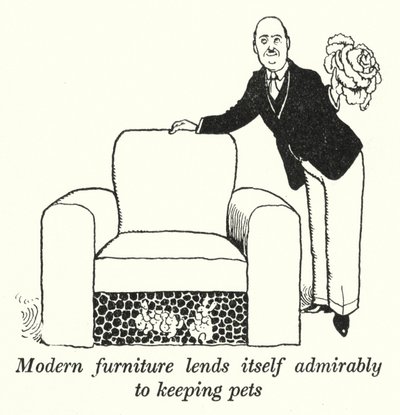 Modern furniture lends itself admirably to keeping pets (litho) 作者 威廉·希思·罗宾逊