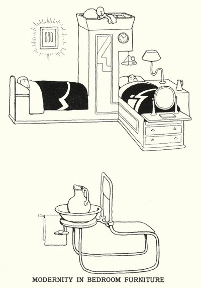 卧室家具的现代性（石版画） 作者 威廉·希思·罗宾逊