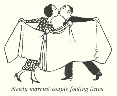 新婚夫妇折叠亚麻布（石版） 作者 威廉·希思·罗宾逊