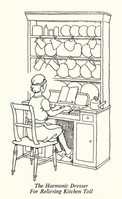 减轻厨房劳累的和谐式梳妆台（石膏版 作者 威廉·希思·罗宾逊