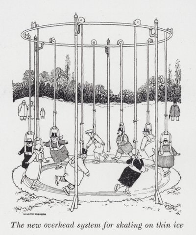 用于在薄冰上滑行的新型高架系统（石版画） 作者 威廉·希思·罗宾逊