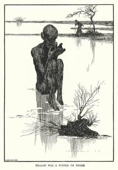 图拉真是青蛙的渔夫（石版画） 作者 威廉·希思·罗宾逊