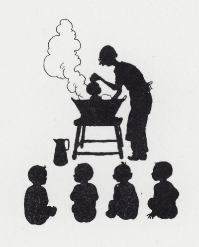 洗婴儿（石版画） 作者 威廉·希思·罗宾逊