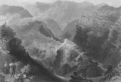 在Djouni附近的城堡，黎巴嫩山 作者 威廉·亨利·巴特利特