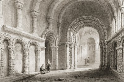 Cormac的教堂（建于1127年至1934年），爱尔兰蒂珀雷里郡的卡舍尔岩石，来自乔治·维特的“爱尔兰风光与古物”，19世纪60年代 作者 威廉·亨利·巴特利特