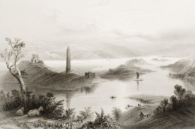 爱尔兰弗马纳郡的Devenish岛，来自George Virtue的“爱尔兰的风景和古物”，1860年代 作者 威廉·亨利·巴特利特