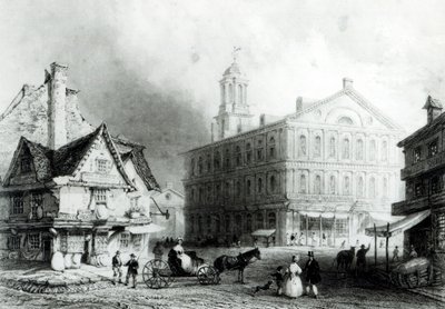 Faneuiel Hall，波士顿 作者 威廉·亨利·巴特利特