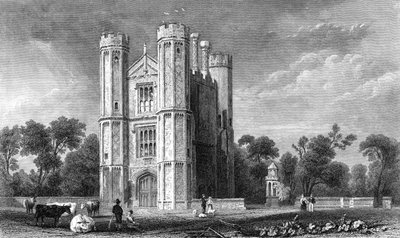埃尔克斯的Leighs Priory，由E. Young，1832年雕刻 作者 威廉·亨利·巴特利特