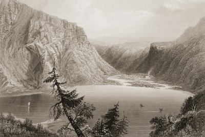 威克洛郡的Luggela湖，来自George Virtue的“爱尔兰的风景和古物”，1860年代 作者 威廉·亨利·巴特利特