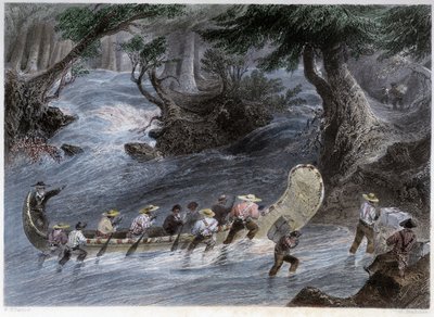 男子划独木舟 - Bartlett W. H. 作者 威廉·亨利·巴特利特