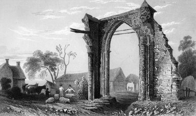 艾塞克斯的Bycknacre Priory的遗迹，由William Tombleson，1832年雕刻 作者 威廉·亨利·巴特利特