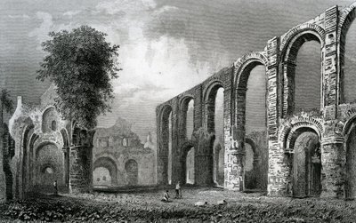 St. Botolph的修道院教堂，科尔切斯特，埃塞克斯，由John Rogers雕刻，1832年 作者 威廉·亨利·巴特利特