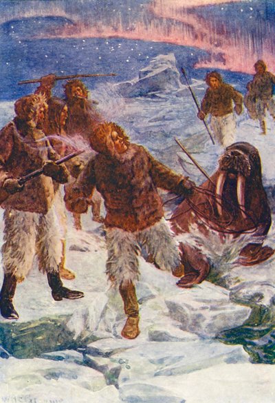 冰雪世界或海豚号捕鲸之旅》插图（彩色石版画） 作者 威廉·亨利·查尔斯·格鲁姆