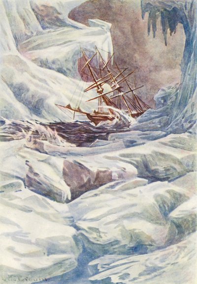 冰雪世界或海豚号捕鲸之旅》插图（彩色石版画） 作者 威廉·亨利·查尔斯·格鲁姆