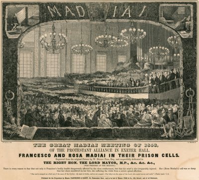 1853年在伦敦埃克塞特大厅的新教联盟举行的伟大的Madiai会议 作者 威廉·亨利·菲斯克