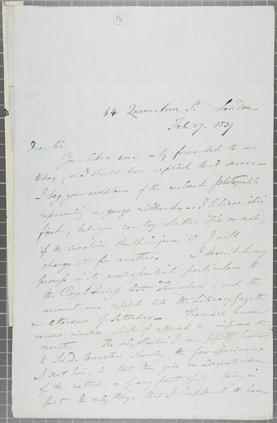 1839年威廉亨利福克斯塔尔博特签署的信给詹姆斯大卫福布斯 作者 威廉·亨利·福克斯·塔尔伯特
