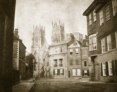 West Front，York Minster，来自Lendall Street，1845 作者 威廉·亨利·福克斯·塔尔伯特