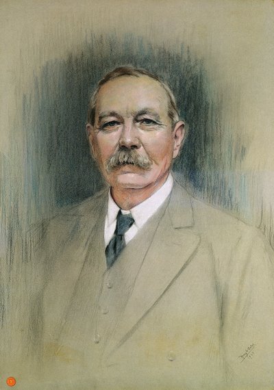 亚瑟柯南道尔爵士的肖像（纸上粉彩） 作者 William Henry Gates