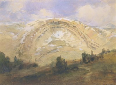 褶皱地层，科罗拉多州的巨大地质拱门 作者 William Henry Holmes