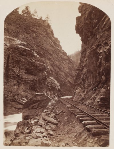 落基山脉铁路视图，约1865年。 作者 威廉·亨利·杰克逊