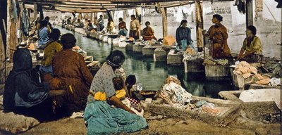 在墨西哥城，酒吧洗一天。底特律，1880-1900（chromolitho） 作者 威廉·亨利·杰克逊