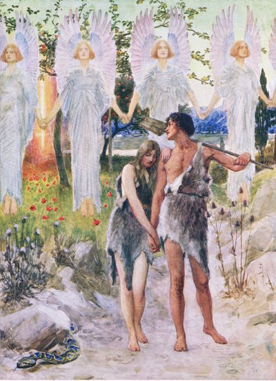 最初，来自Thomas Nelson出版的“圣经图画书”，c.1950 作者 威廉·亨利·马格森