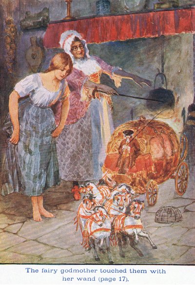 仙女教母用她的魔杖，灰姑娘，1925年触动了他们 作者 威廉·亨利·马格森