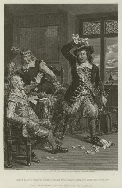 1664年，州长Stuyvesant摧毁传票投降纽约 作者 威廉·亨利·鲍威尔