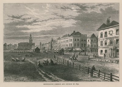 Kennington Common和教堂于1830年 作者 William Henry Prior