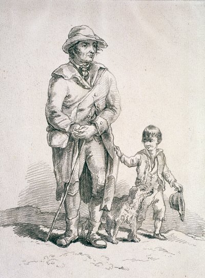 一个带着狗和一个男孩的乡下人，省级人物，1813年 作者 威廉·亨利·佩恩