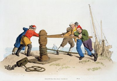 1804年由威廉米勒出版的“英国服装”中的渔民 作者 威廉·亨利·佩恩