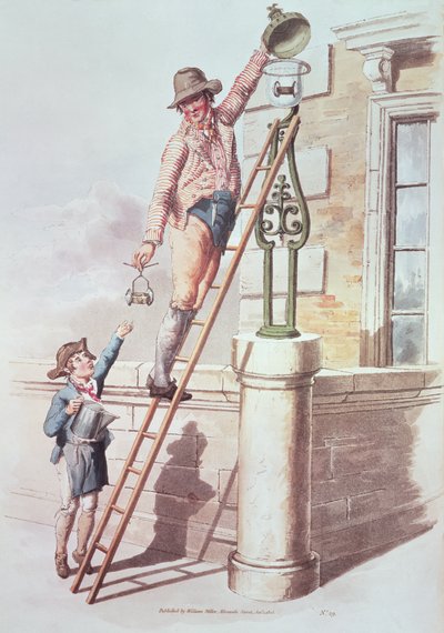 “英国服饰”中的灯光，1805年（打印） 作者 威廉·亨利·佩恩