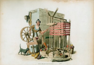 精纺机，1805年 作者 威廉·亨利·佩恩