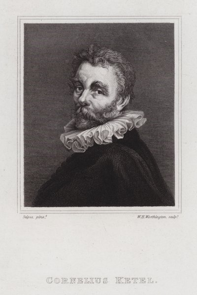 Cornelis Ketel，荷兰风格主义画家（版画） 作者 威廉·亨利·沃辛顿