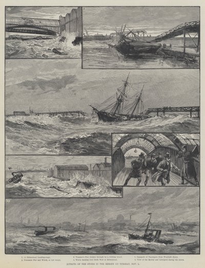 11月1日星期二，暴风雨对Mersey的影响 作者 William Heysham Overend