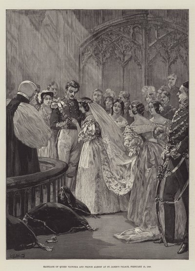 1840年2月10日，维多利亚女王和阿尔伯特亲王在圣詹姆斯宫的婚姻 作者 威廉·海沙姆·奥弗兰德