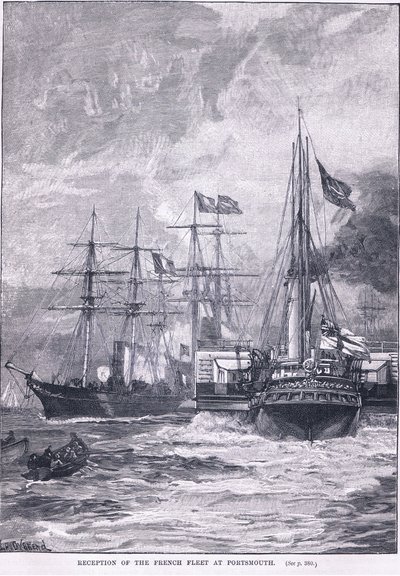 公元1865年在朴茨茅斯接收法国舰队 作者 William Heysham Overend