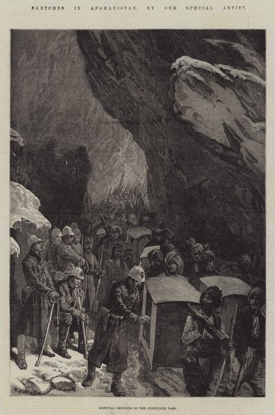 在阿富汗的草图，Jugdulluk通行证的Dhoolies医院 作者 William Heysham Overend